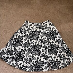 Effie's Heart Black and White Floral A-Line Skirt